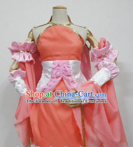 Traditional Chinese Ancient Cosplay Swordsman Clothing Ming Dynasty Young Lady Pink Costume for Women