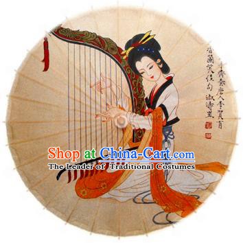 Handmade China Traditional Dance Ink Painting Luthier Umbrella Oil-paper Umbrella Stage Performance Props Umbrellas