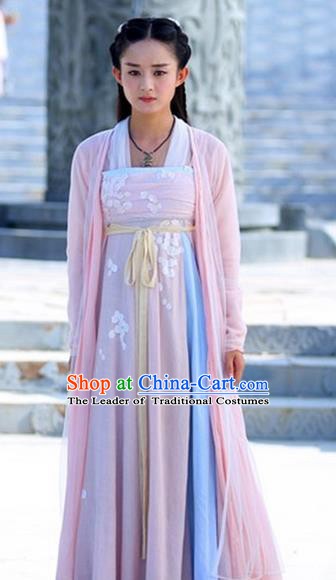 Traditional Chinese Ancient Tang Dynasty Palace Princess Embroidered Costume for Women
