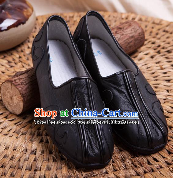 Traditional Chinese Shoes Kung Fu Wushu Shoes Embroidered Shoes Black Monk Shoes