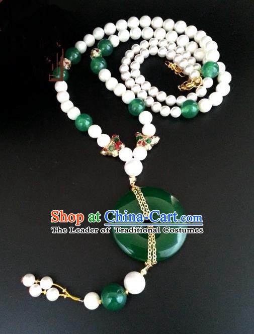 Traditional Handmade Chinese Ancient Classical Accessories Beads Tassel Necklace for Women
