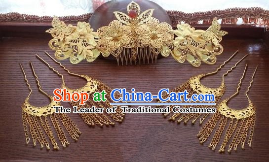 Traditional Handmade Chinese Ancient Classical Wedding Hair Accessories Hairpins Phoenix Coronet for Women