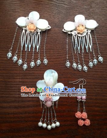 Traditional Handmade Chinese Ancient Classical Hair Accessories Shell Hairpins Hair Combs for Women