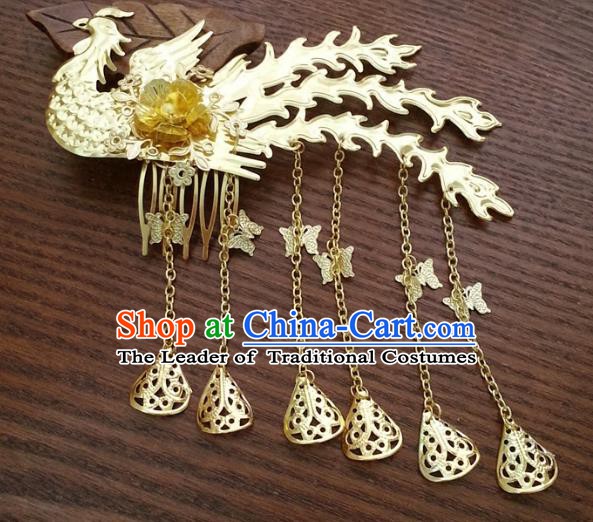 Traditional Handmade Chinese Classical Hair Accessories Ancient Bride Phoenix Hairpins for Women