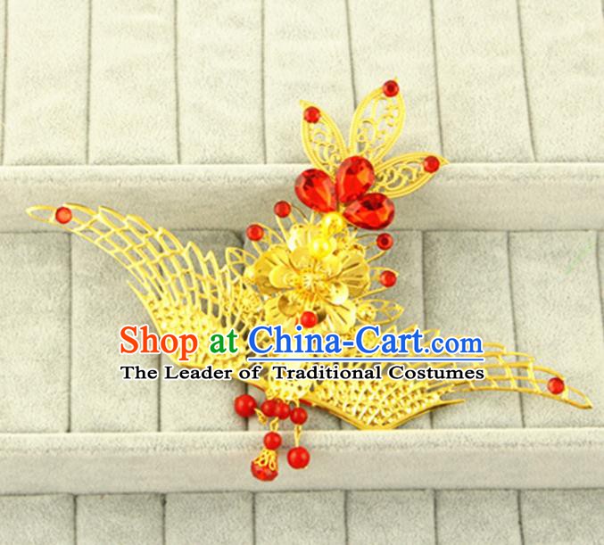 Asian Chinese Handmade Classical Hair Accessories Princess Hairpins Phoenix Coronet for Women
