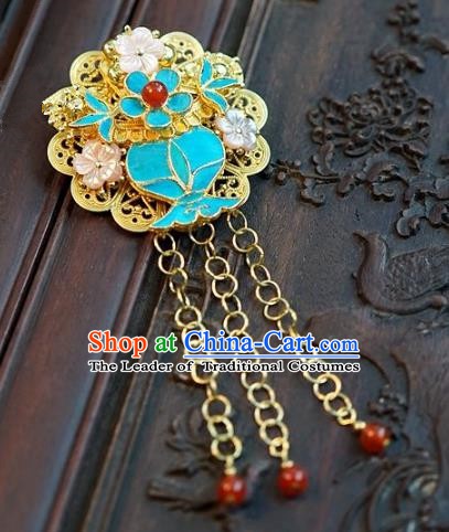 Asian Chinese Traditional Handmade Jewelry Accessories Bride Frontlet Brooch for Women