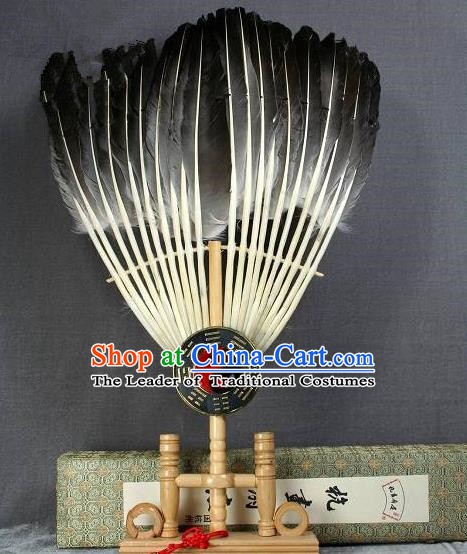 Traditional Chinese Crafts Goose Feather Fan, China Palace Fans Gong Myung Fans for Men