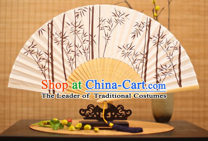 Traditional Chinese Crafts Printing Bamboo Folding Fan, China Handmade Classical Fans for Women