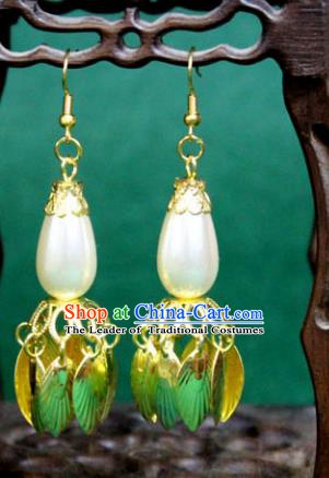 Traditional Chinese Handmade Jewelry Accessories Xiuhe Suit Bride Pearl Earrings Hanfu Eardrop for Women