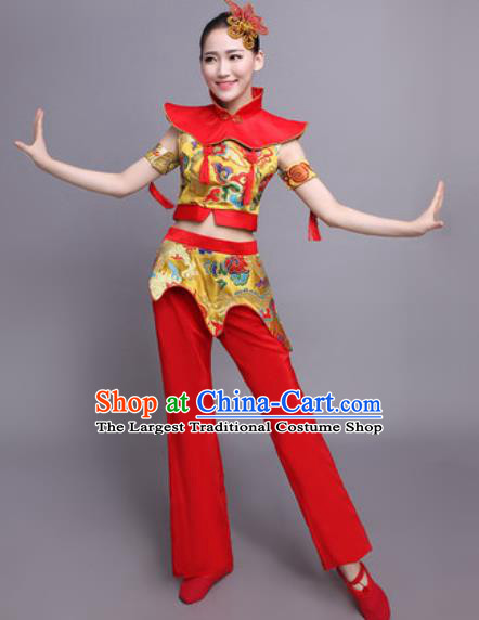 Chinese Traditional Classical Dance Yangko Costume Drum Dance Folk Dance Dress for Women