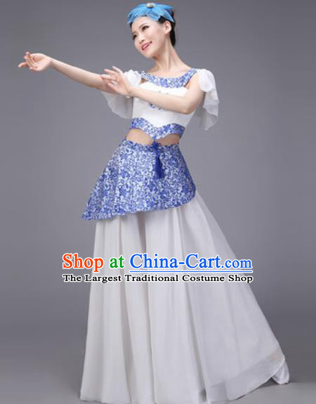 Chinese Classical Dance Umbrella Dance Costume Traditional Folk Dance Clothing for Women