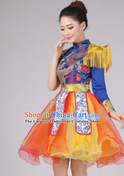 Chinese Classical Dance Drum Dance Costume Traditional Folk Dance Yangko Dress for Women