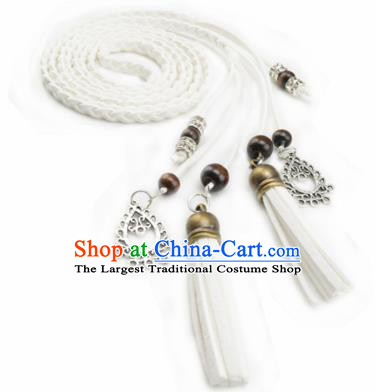 Chinese Ancient Hanfu Hair Accessories Traditional Swordswoman White Hair Band  for Women