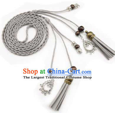 Chinese Ancient Hanfu Hair Accessories Traditional Swordswoman Grey Hair Band  for Women