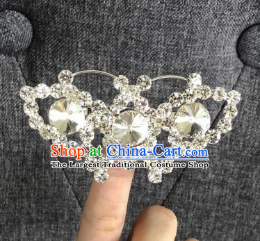 Chinese Traditional Peking Opera Diva Crystal Butterfly Brooch Jewelry Accessories Ancient Princess Breastpin for Women