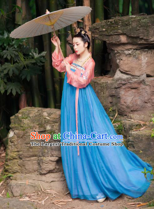 Chinese Traditional Tang Dynasty Imperial Consort Hanfu Dress Ancient Maidenform Costumes for Women