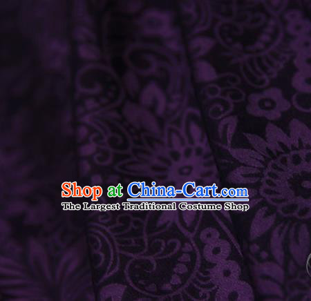 Asian Chinese Traditional Pattern Fabric Purple Brocade Silk Fabric Material