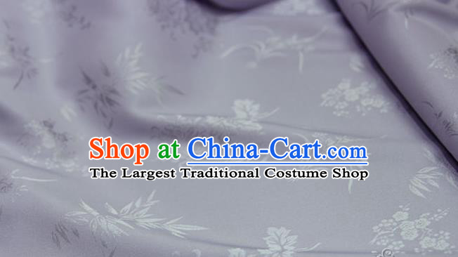 Asian Chinese Traditional Pattern Lilac Silk Fabric Ancient Hanfu Jacquard Brocade Fabric Drapery Material