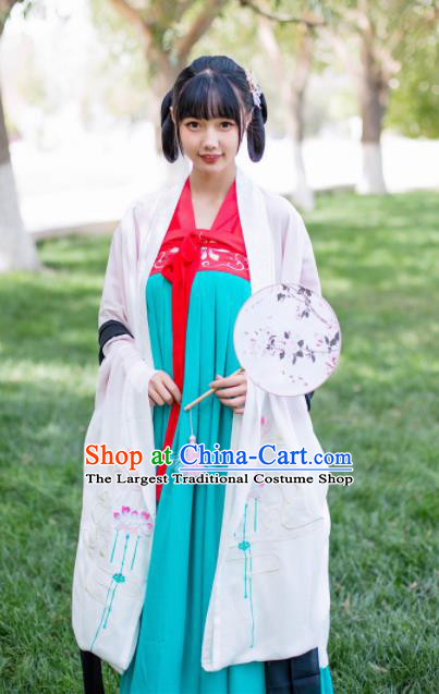 Chinese Ancient Tang Dynasty Princess Embroidered Historical Costumes for Women