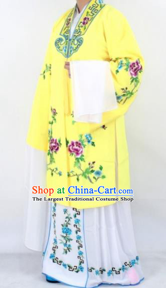 Chinese Traditional Peking Opera Actress Costumes Ancient Nobility Lady Yellow Cloak for Women