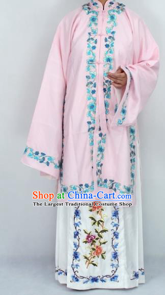 Chinese Traditional Peking Opera Diva Pink Costumes Ancient Princess Embroidered Cloak for Women