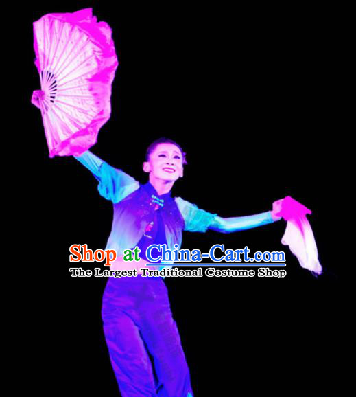 Chinese Traditional Classical Dance Costumes Folk Dance Yangko Fan Dance Clothing for Women