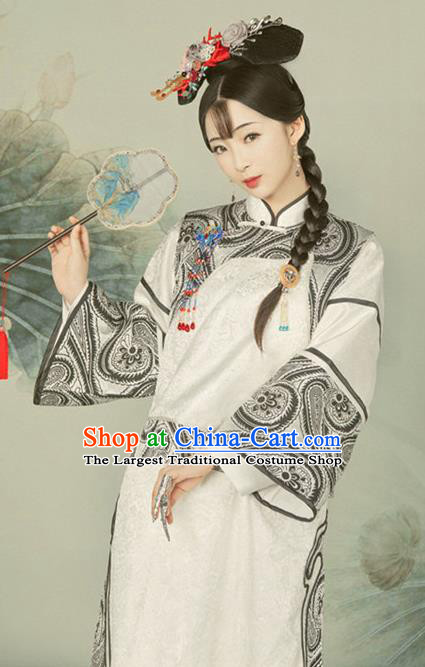Traditional Chinese Qing Dynasty Manchu Costumes Ancient Princess Hanfu Dress for Women