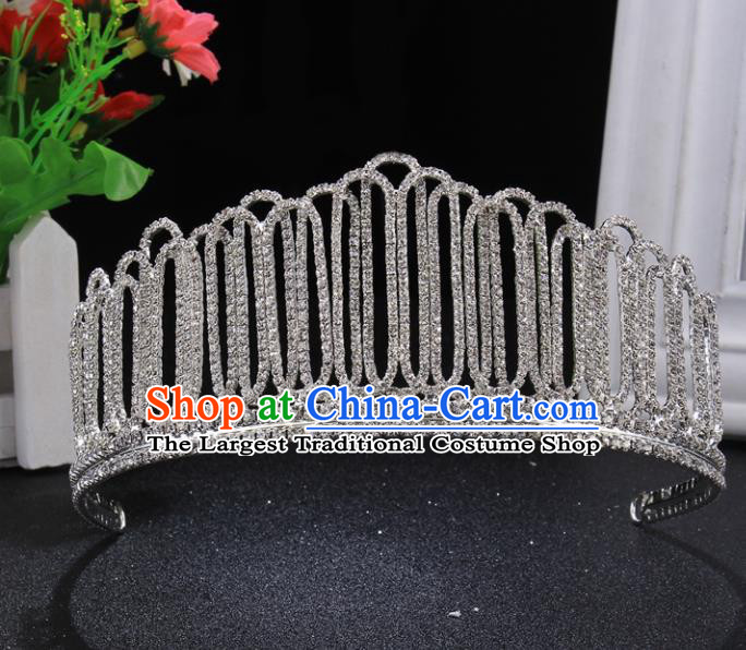 Top Grade Wedding Crystal Royal Crown Baroque Retro Handmade Hair Accessories for Women