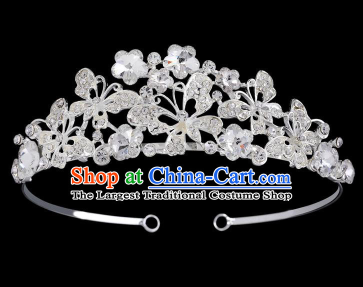 Handmade Top Grade Baroque Crystal Butterfly Hair Clasp Royal Crown Bride Retro Wedding Hair Accessories for Women
