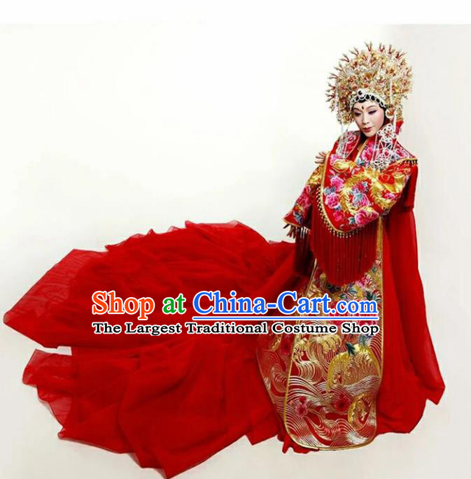 Chinese Tang Dynasty Empress Embroidered Wedding Costumes Ancient Palace Hanfu Dress for Women