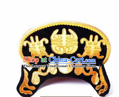 Chinese Traditional Beijing Opera Black Hats Sichuan Opera Changing Faces Embroidered Helmet for Men