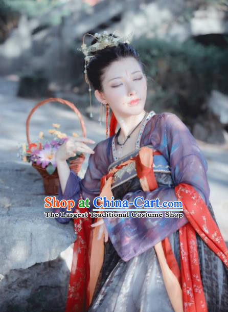 Chinese Tang Dynasty Princess Costumes Ancient Nobility Lady Hanfu Dress for Women