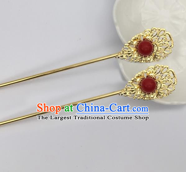 Chinese Ancient Imperial Consort Hair Accessories Palace Golden Hairpins for Women