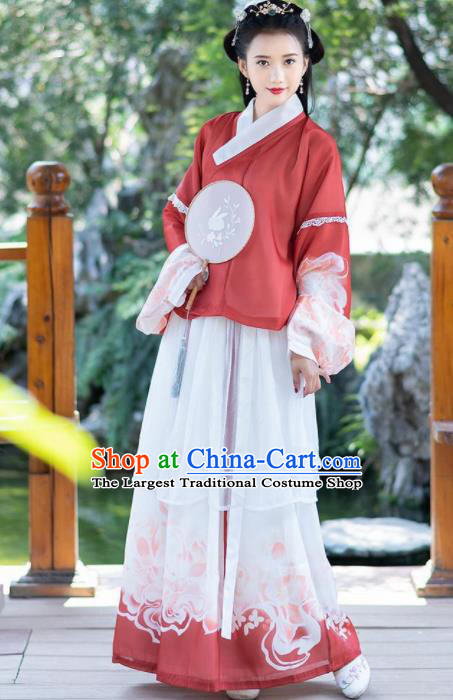 Traditional Chinese Ming Dynasty Princess Costumes Ancient Nobility Lady Hanfu Dress for Rich