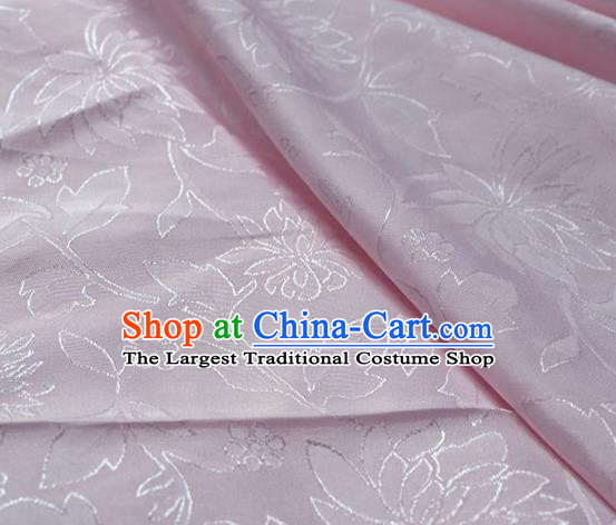 Asian Chinese Fabric Traditional Lotus Pattern Design Pink Brocade Fabric Chinese Costume Silk Fabric Material
