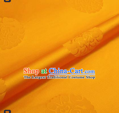 Traditional Chinese Brocade Drapery Classical Pattern Design Yellow Satin Qipao Silk Fabric Material