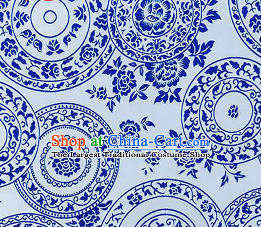 Chinese Traditional Cheongsam Nanjing Brocade Material Silk Fabric Classical Peony Pattern Design Satin Drapery