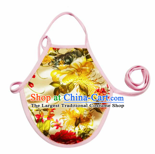Chinese Classical Brocade Bellyband Traditional Baby Printing Chrysanthemum Silk Stomachers for Kids