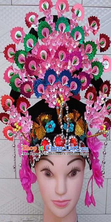 Chinese Traditional Folk Dance Sequins Hair Accessories Ancient Peking Opera Diva Headwear for Women