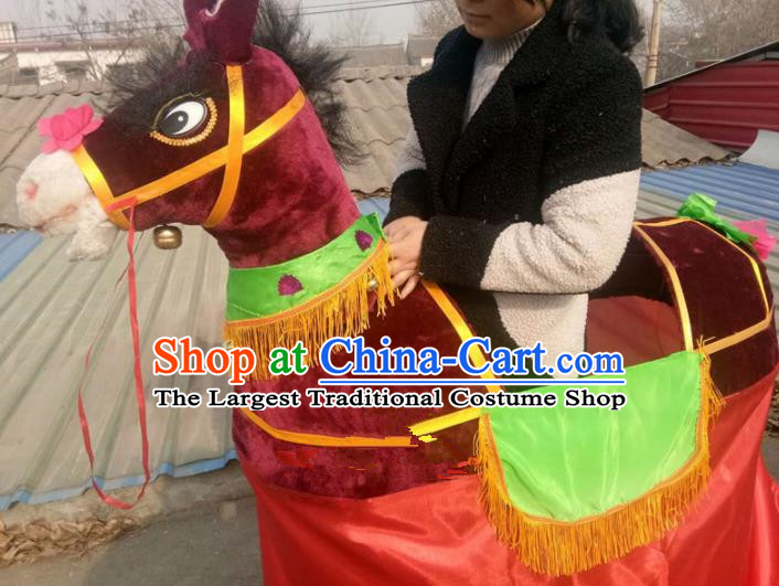 Chinese Traditional Folk Dance Yanko Dance Props Wine Red Donkey Land Boat