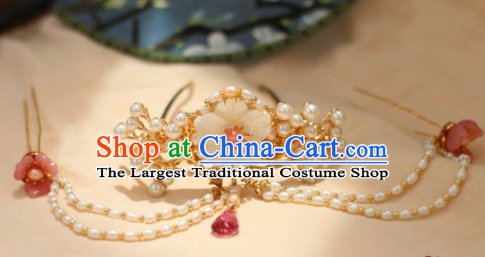 Chinese Traditional Handmade Hair Accessories Ancient Pearls Hair Crown Hairpins Headwear for Women