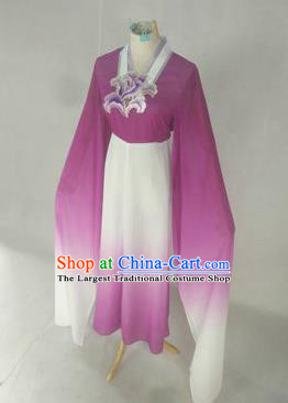 Chinese Traditional Peking Opera Court Maid Costumes Ancient Beijing Opera Diva Purple Dress for Adults
