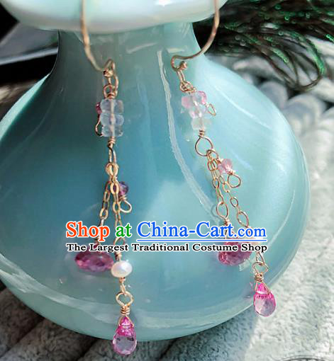 Top Grade Chinese Handmade Tassel Earrings Traditional Bride Jewelry Accessories for Women