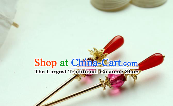 Chinese Traditional Handmade Agate Hair Clip Hair Accessories Ancient Hairpins for Women