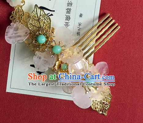 Handmade Chinese Ancient Hair Accessories Hanfu Flowers Hair Comb Hairpins for Women