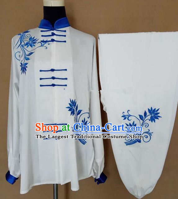 Chinese Traditional Kung Fu Martial Arts Embroidered Costumes Tai Chi Training Clothing for Women