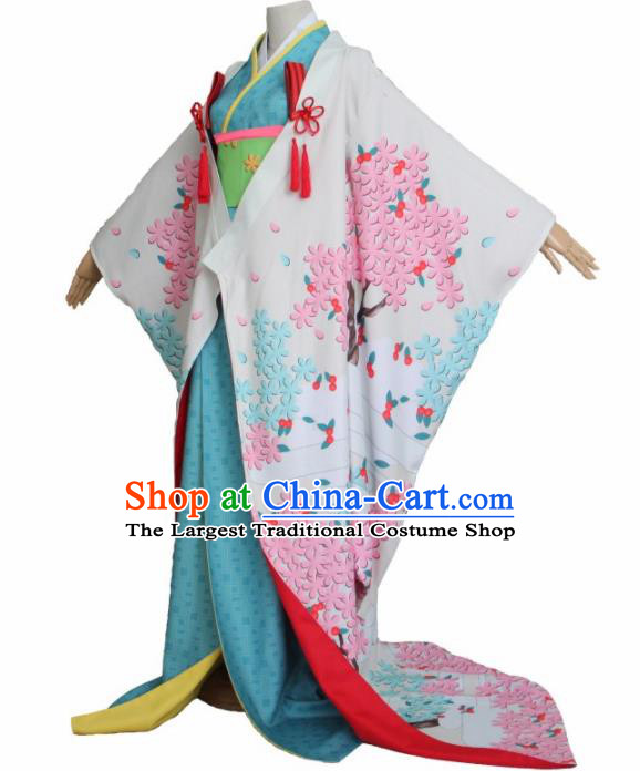 Asian Traditional Furisode Kimono Cosplay Costumes Japanese Ancient Geisha Yukata Clothing for Women