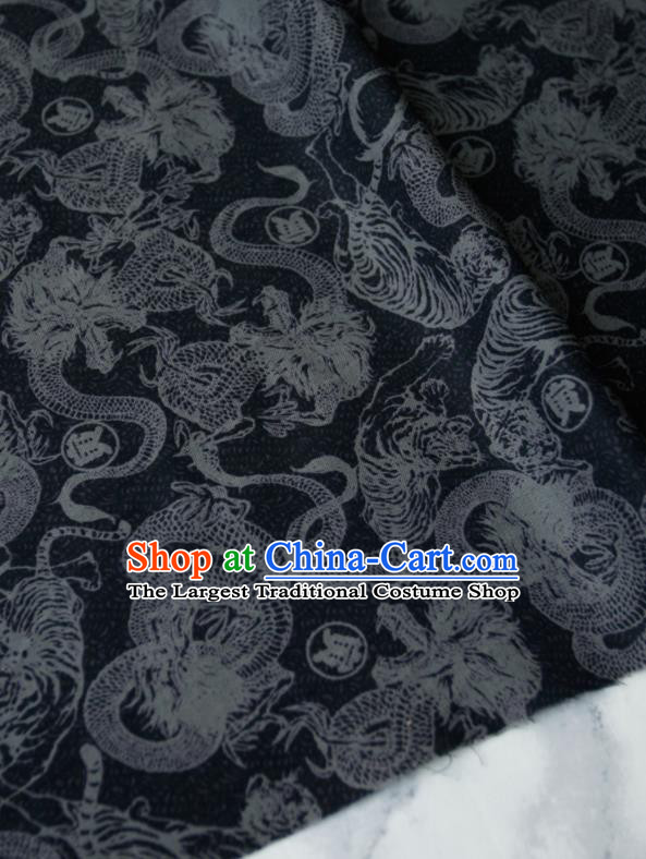 Asian Japanese Traditional Kimono Fabric Brocade Silk Material Classical Dragons Pattern Design Drapery
