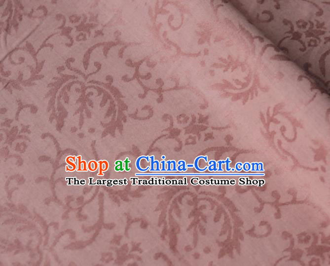 Asian Japanese Traditional Kimono Pink Brocade Fabric Silk Material Classical Pattern Design Drapery