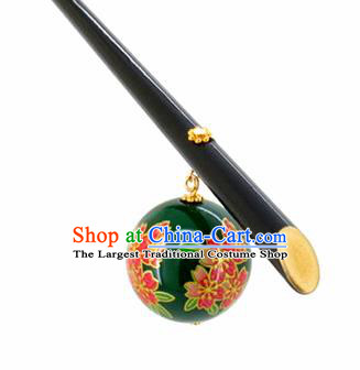Japanese Traditional Hair Accessories Ancient Courtesan Kimono Green Hairpins for Women